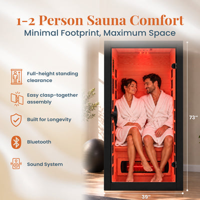 Dynamic Saunas Santorini 1-2 Person Full Spectrum IR Sauna Lighting, Speakers - VMInnovations
