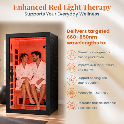 Dynamic Saunas Santorini 1-2 Person Full Spectrum IR Sauna Lighting, Speakers - VMInnovations