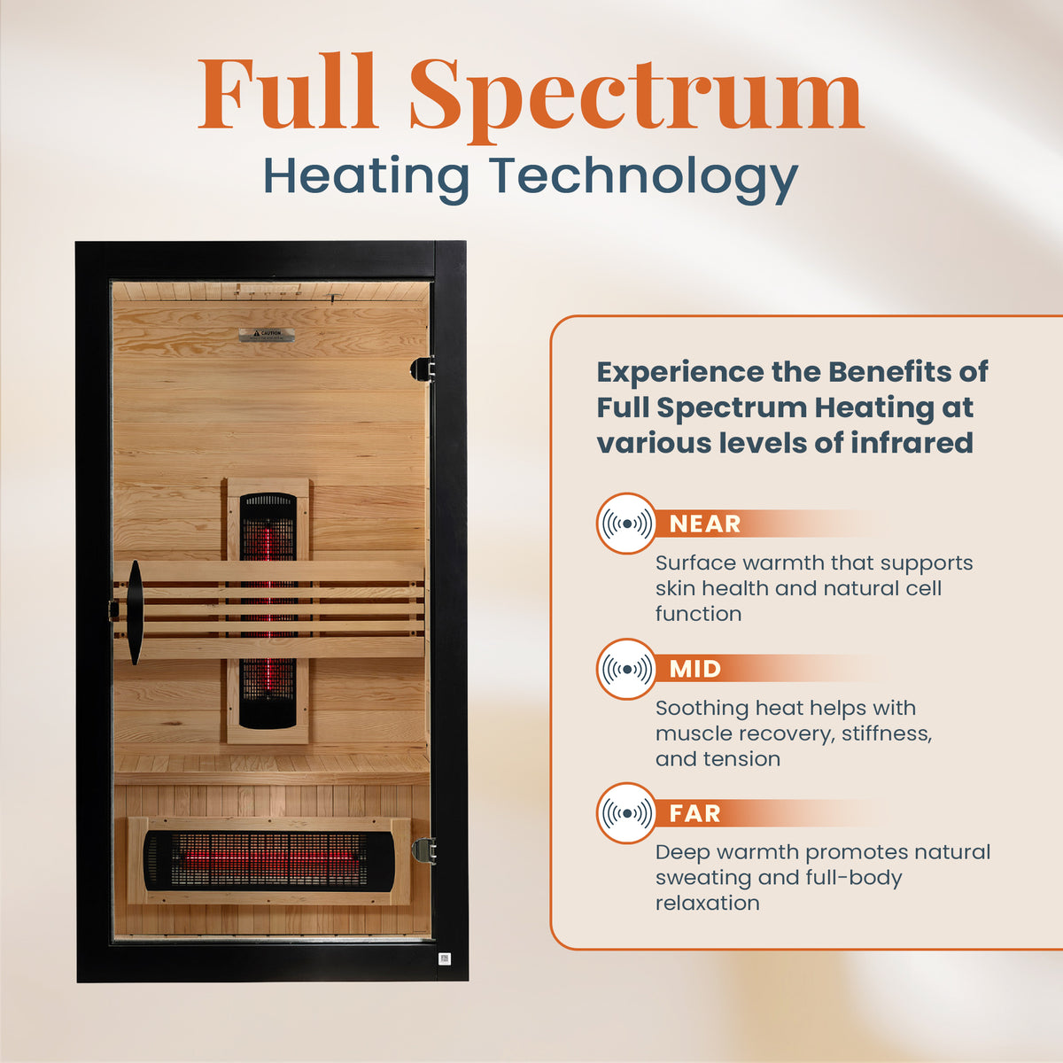 Dynamic Saunas Santorini 1-2 Person Full Spectrum IR Sauna Lighting, Speakers - VMInnovations