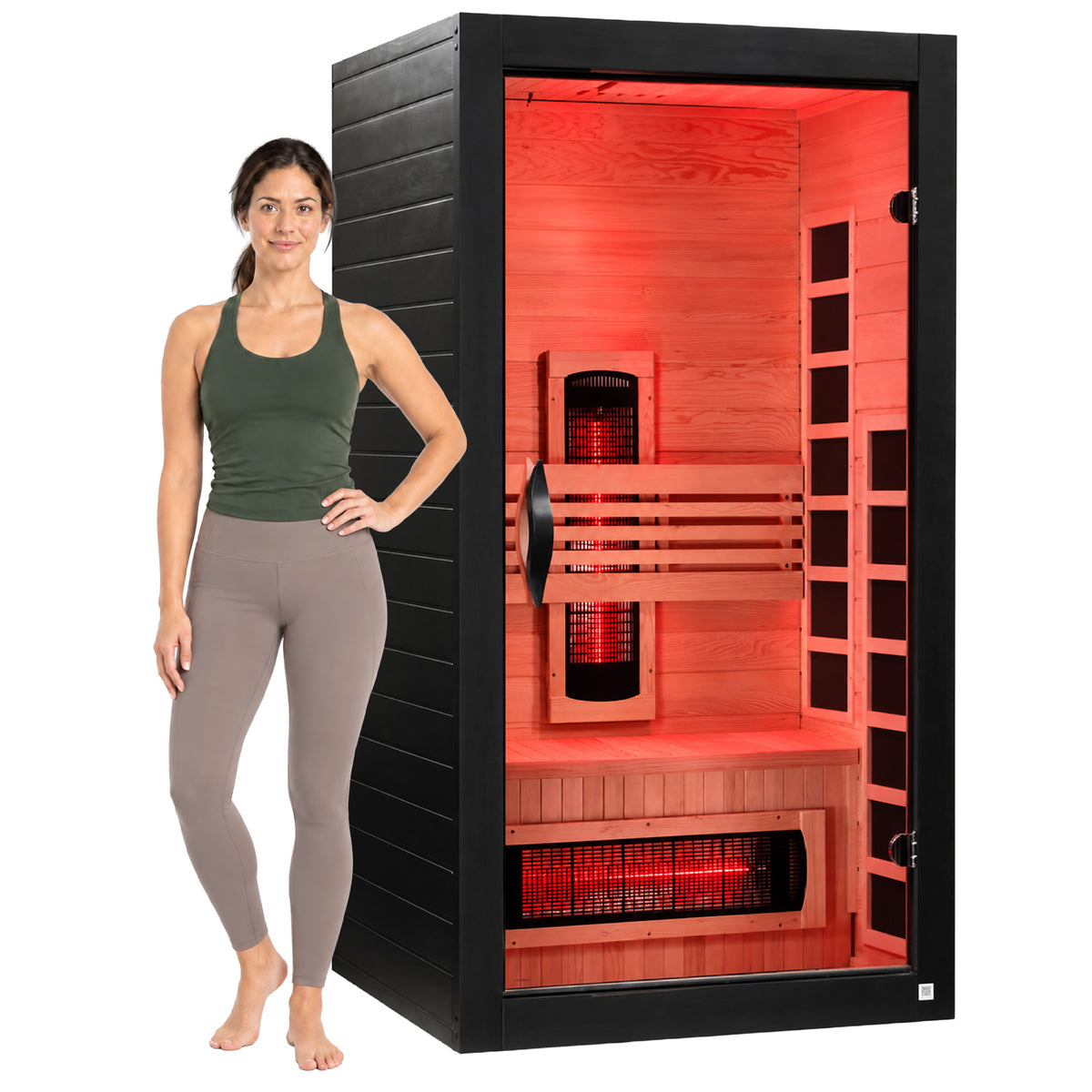 Dynamic Saunas Santorini 1-2 Person Full Spectrum IR Sauna Lighting, Speakers - VMInnovations