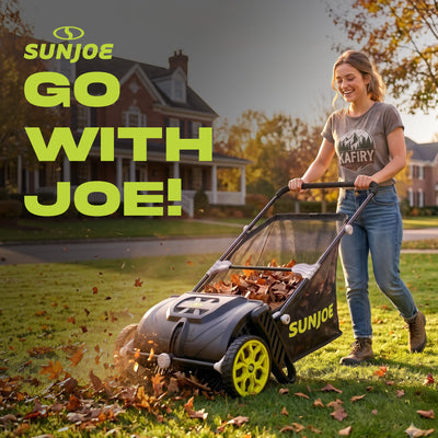 Sun Joe Manual Leaf Sweeper, Lightweight 21" Yard Lawn Tool with Collection Bag