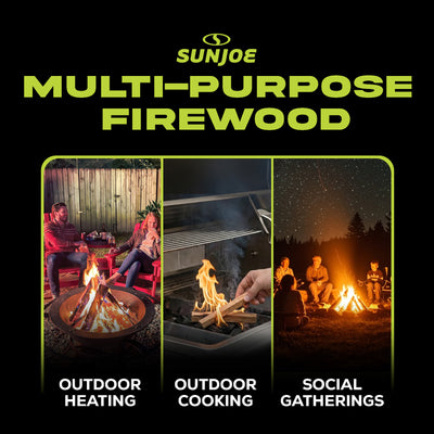Sun Joe 16" Pine Aromatic Firewood, Natural Kiln-Dried for Fireplaces, 20 Logs - VMInnovations