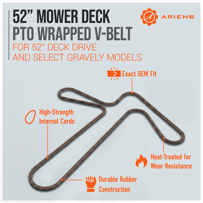 Ariens 52 Inch Zero Turn Lawn Mower Deck Drive Belt Raw Edge V-Belt Replacement
