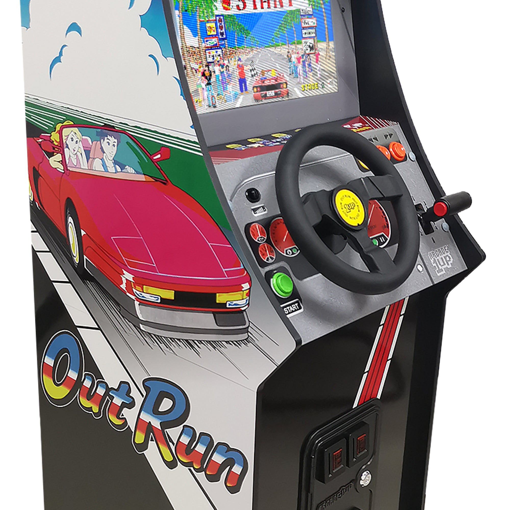 Arcade1Up Outrun Deluxe Arcade Machine with Steering Wheel, Gas and Brake Pedals