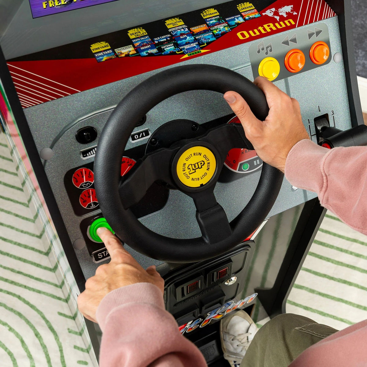 Arcade1Up Outrun Deluxe Arcade Machine with Steering Wheel, Gas and Brake Pedals