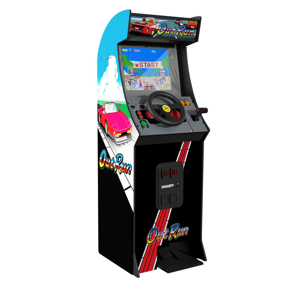 Arcade1Up Outrun Deluxe Arcade Machine with Steering Wheel, Gas and Brake Pedals