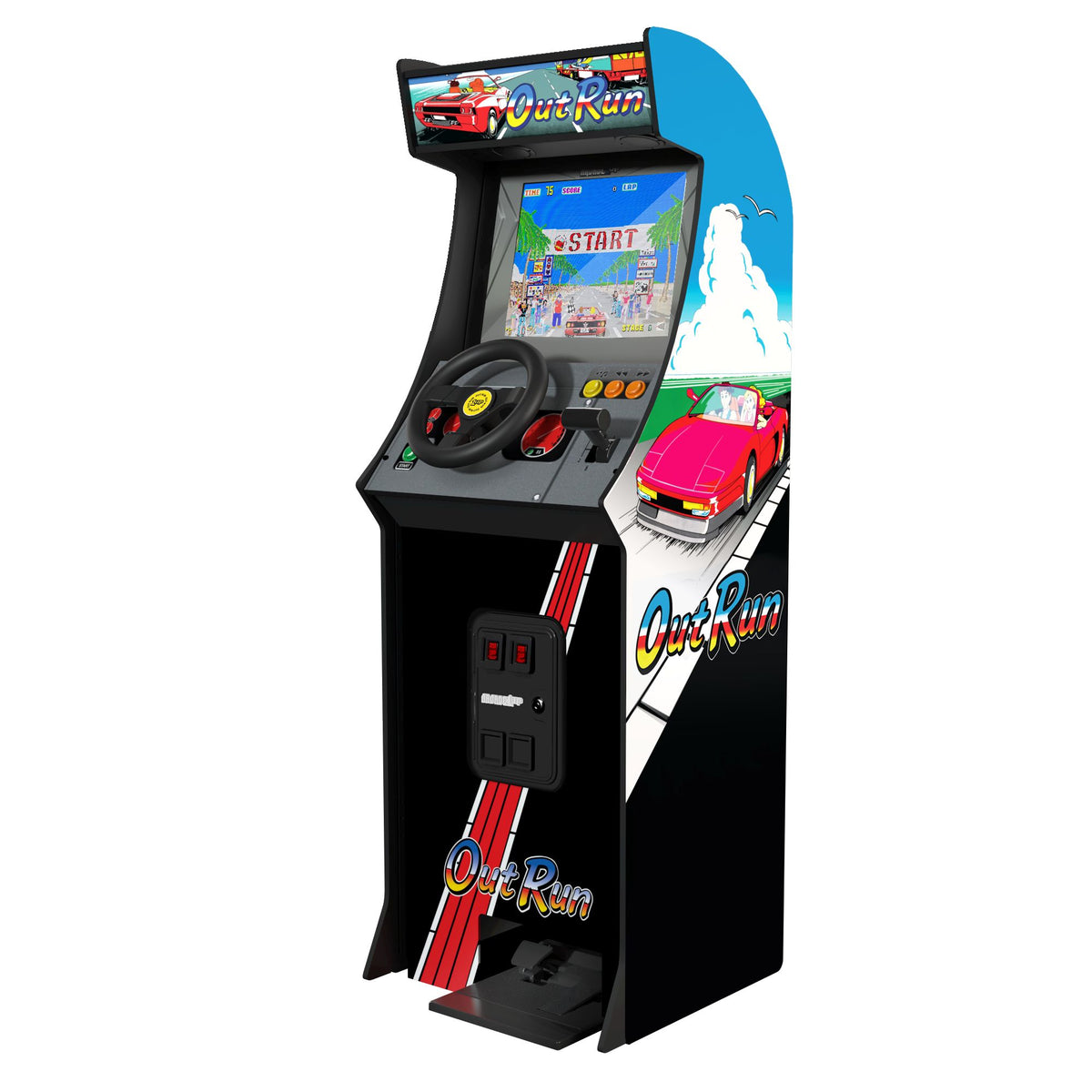 Arcade1Up Outrun Deluxe Arcade Machine with Steering Wheel, Gas and Brake Pedals