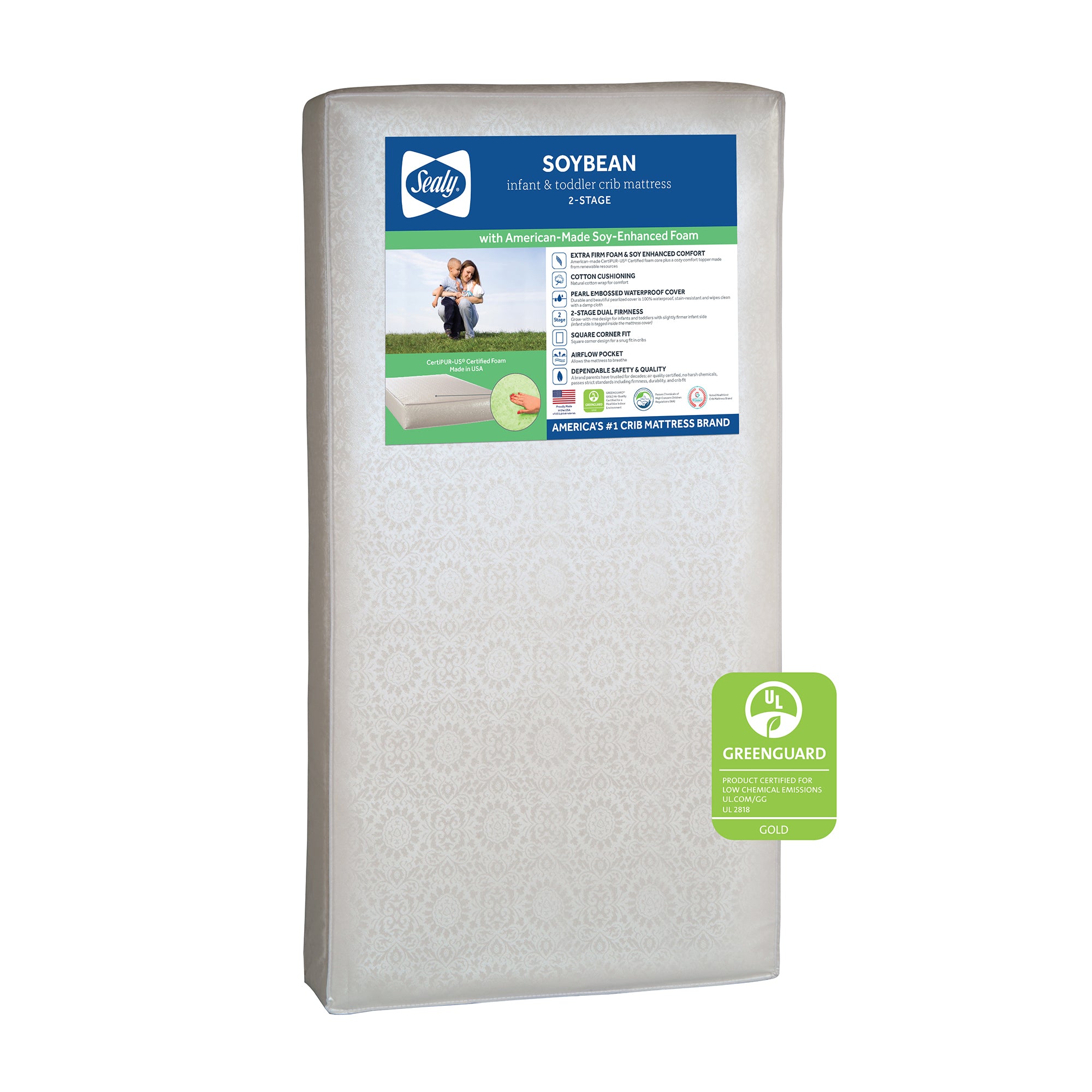 Sealy Baby 2 Stage Infant Crib Mattress Plus Toddler Bed Fit, (Open Box) - VMInnovations