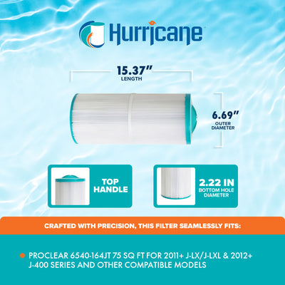 Hurricane Filters HF6540-164JT-01 Advanced 75 Sq Ft Spa Filter Replacement