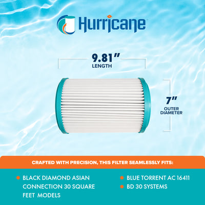 Hurricane Filters HF-PRC30BD-01 30 Sq Ft Pool Filter Cartridge Replacement
