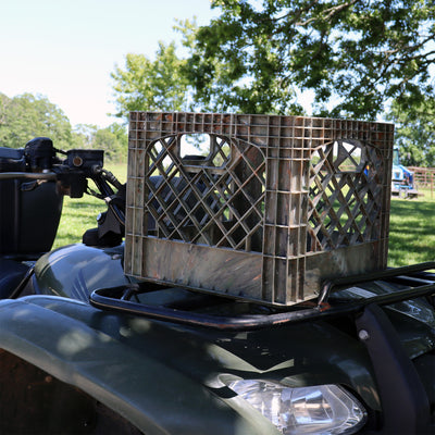 MIRAMAR Milk Crate, Stackable Plastic Storage with Handles, 16 Qt, Camo, 2 Pack