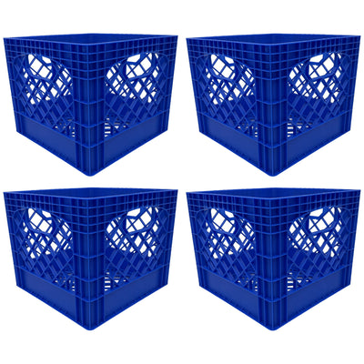 Mirapet Milk Crate, Stackable Plastic Storage with Handles, 16 Qt (Open Box)