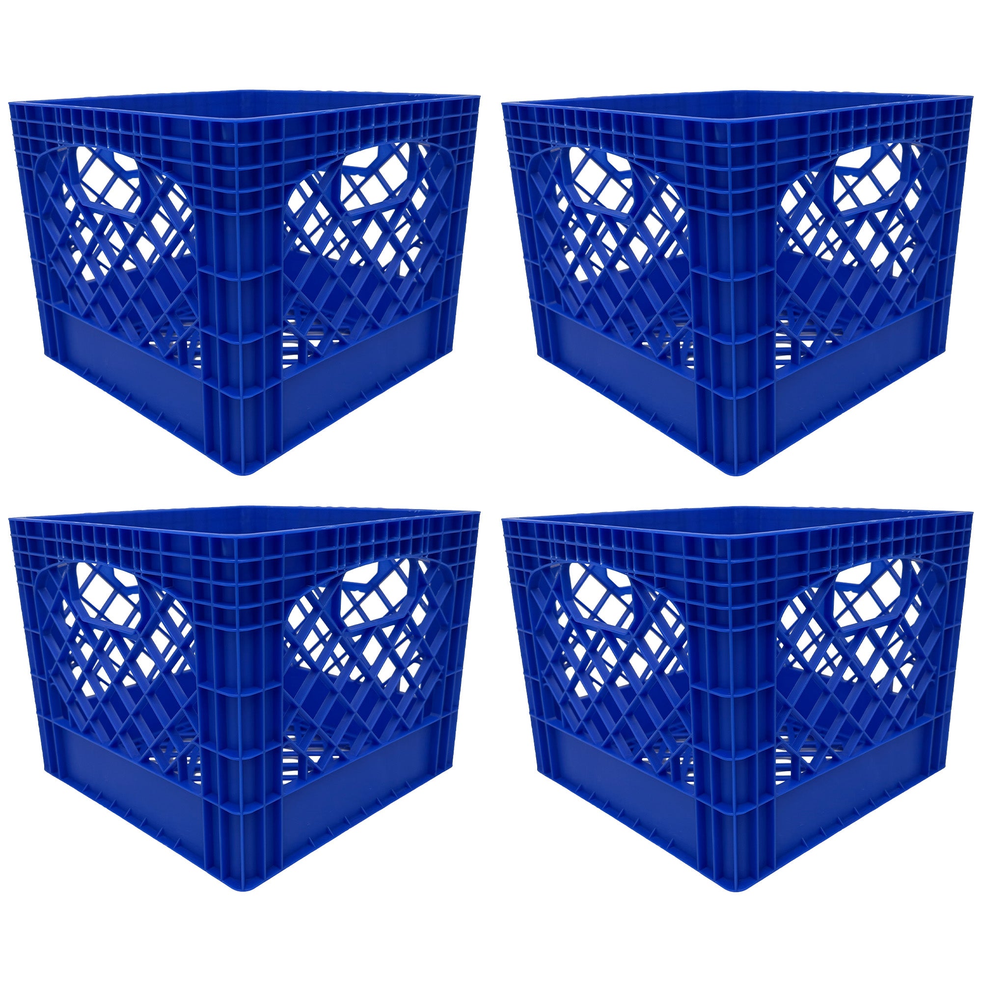 Mirapet Milk Crate, Stackable Plastic Storage with Handles, 16 Qt (Open Box)
