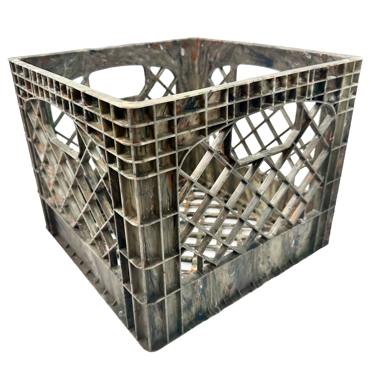 MIRAMAR Milk Crate, Stackable Plastic Storage with Handles, 16 Qt, (Open Box)