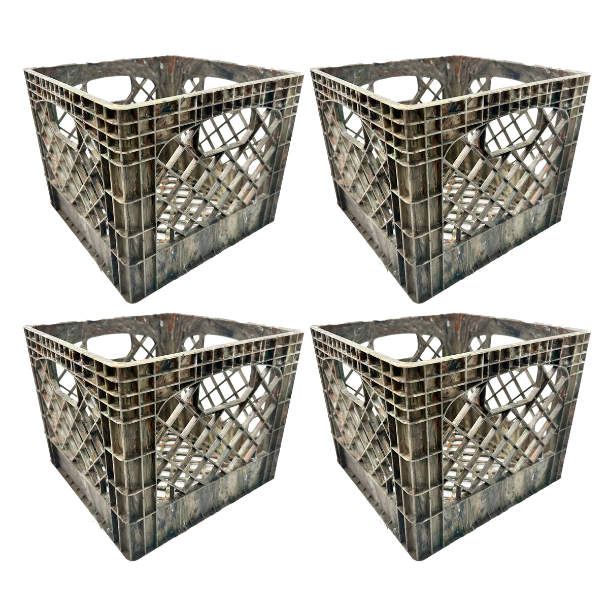 MIRAMAR Milk Crate, Stackable Plastic Storage with Handles, 16 Qt, (Open Box)
