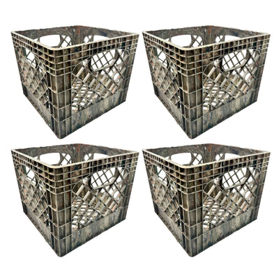 MIRAMAR Milk Crate, Stackable Plastic Storage with Handles, 16 Qt, (Open Box)
