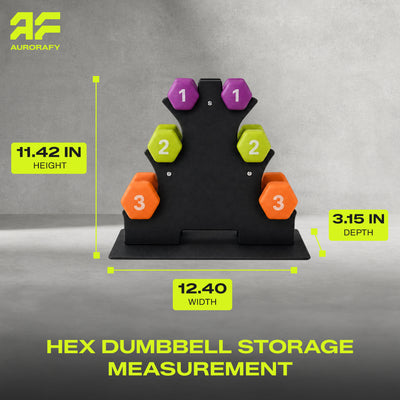 Aurorafy Neoprene Dumbbell Workout Set & Rack, 1 lbs, 2 lbs, & 3 lbs, Multicolor