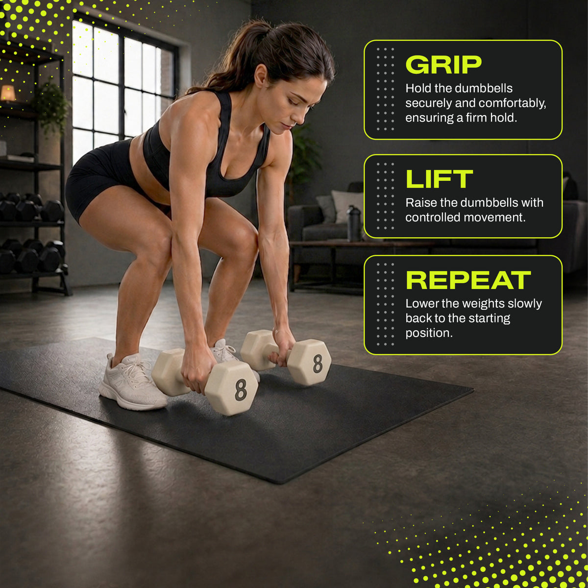 Aurorafy Neoprene Dumbbell Workout Set with Rack, 3, 5, 8 ,10, & 12 lbs, Beige
