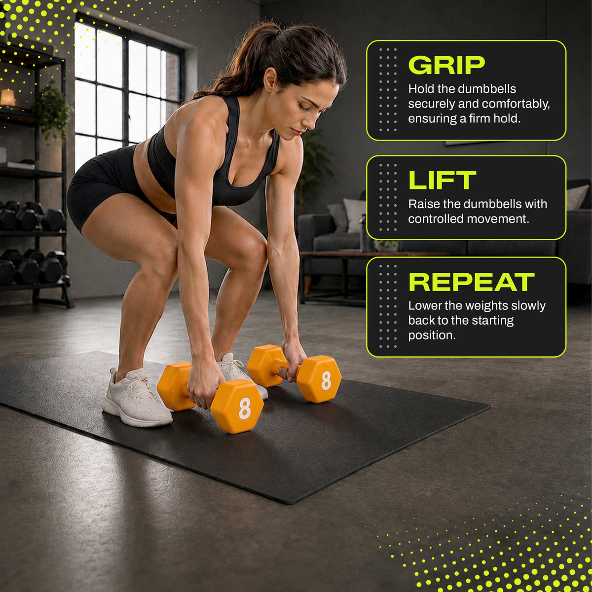 Aurorafy Neoprene Dumbbell Workout Set w/ Rack, 3, 5, 8 ,10, & 12lbs, Multicolor