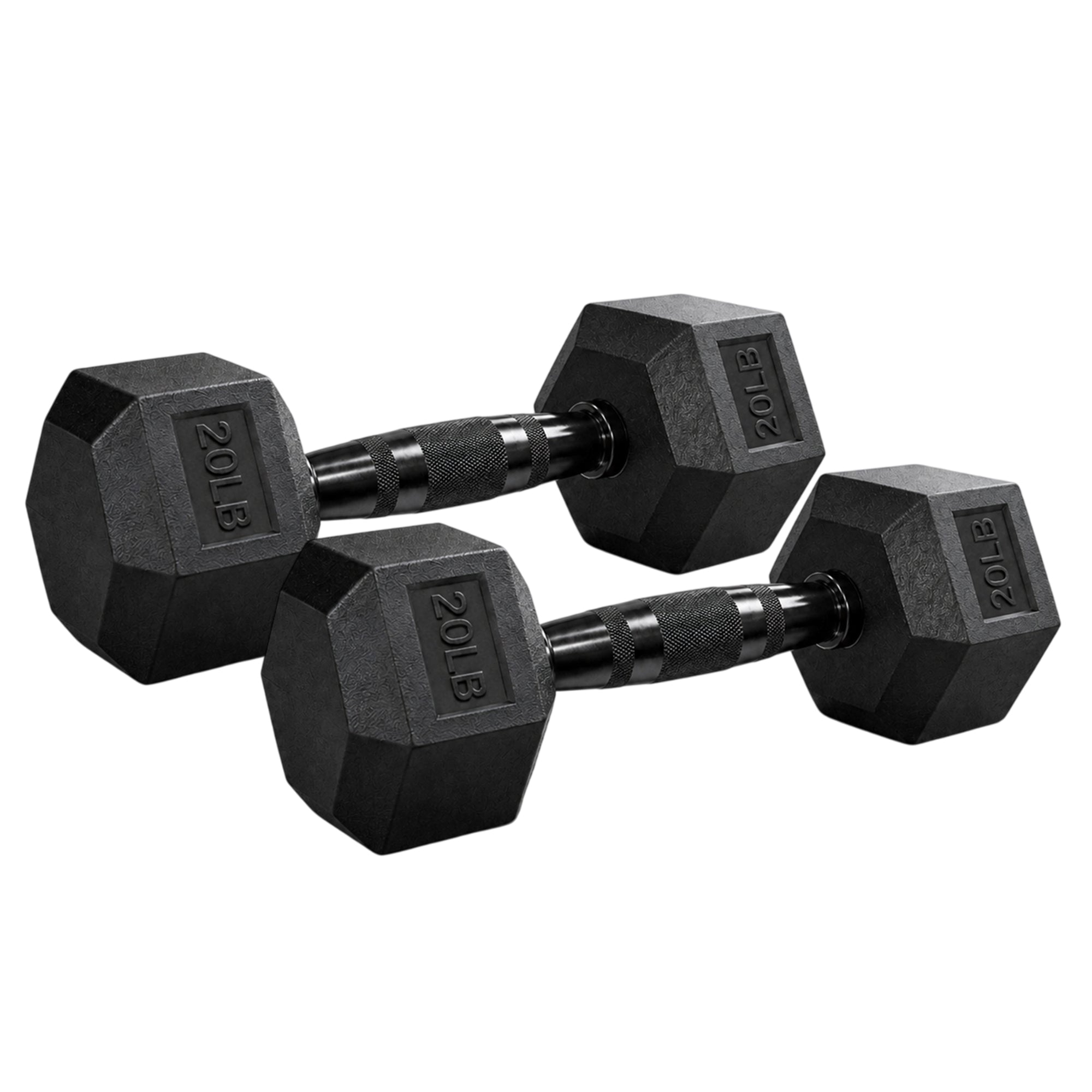 Aurorafy Hex Dumbells, Rubber Encased Strength Training Weight Set, 20 lb Pair