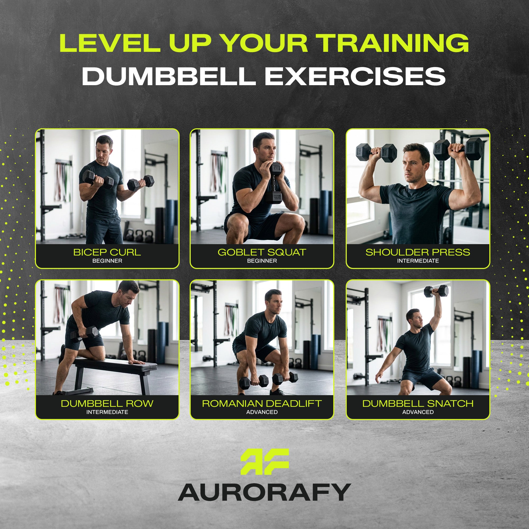 Aurorafy Hex Dumbells, Rubber Encased Strength Training Weight Set, 25 lb Pair