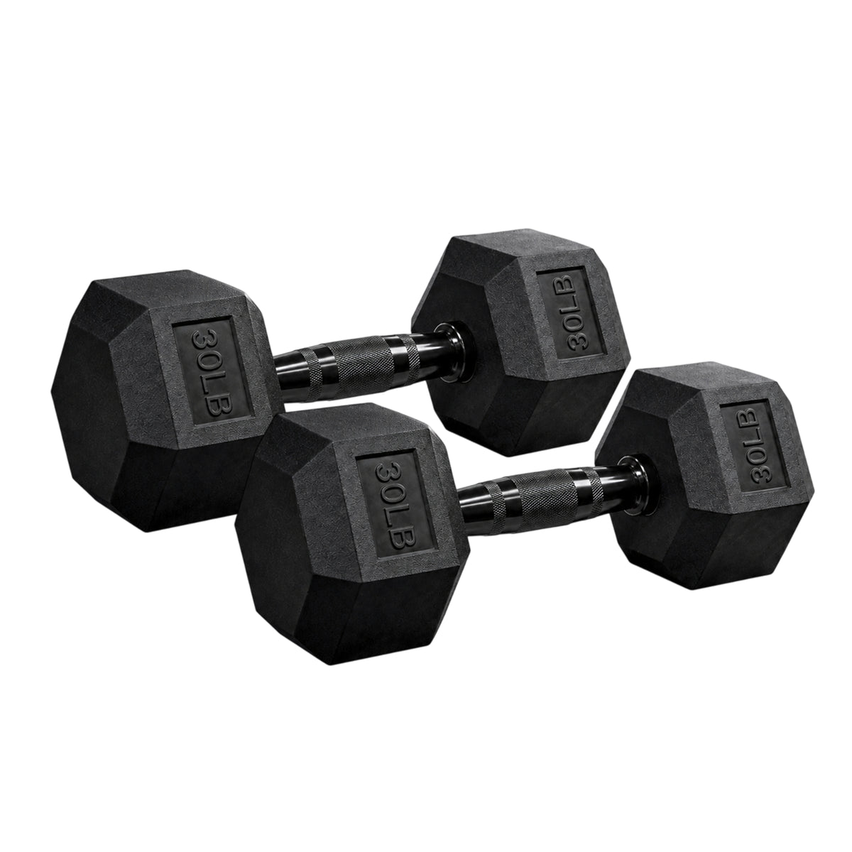 Aurorafy Hex Dumbells, Rubber Encased Strength Training Weight Set, 30 lb Pair