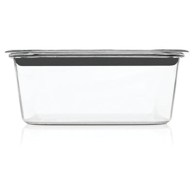 Rubbermaid Brilliance Large Airtight Food Storage Container, 9.6 Cup, Clear/Gray