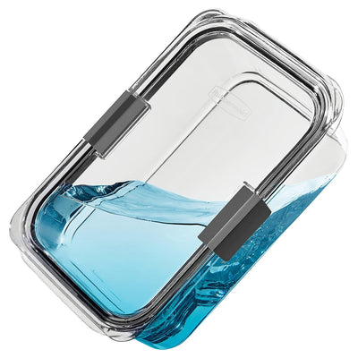 Rubbermaid Brilliance Large Airtight Food Storage Container, 9.6 Cup, Clear/Gray