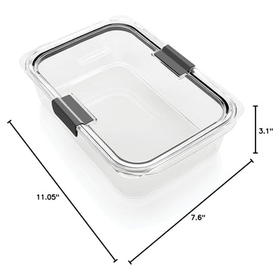 Rubbermaid Brilliance Large Airtight Food Storage Container, 9.6 Cup, Clear/Gray