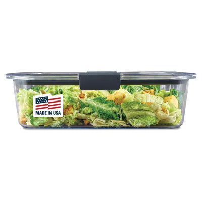 Rubbermaid Brilliance Large Airtight Food Storage Container, 9.6 Cup, Clear/Gray