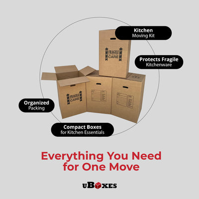 UBMOVE Double Wall Kitchen Moving & Packing Boxes, 18" x 18" x 28", 4 Pack - VMInnovations