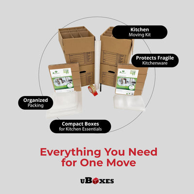 UBMOVE Kitchen Moving Kit, 4 Corrugated Cardboard Boxes with Packing Supplies - VMInnovations