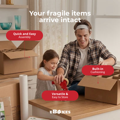 UBMOVE Kitchen Moving Kit, 4 Corrugated Cardboard Boxes with Packing Supplies - VMInnovations