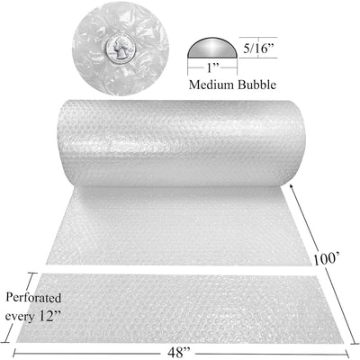 uBoxes Medium Bubble Wrap Roll for Packing, Wrapping & Shipping (Open Box)
