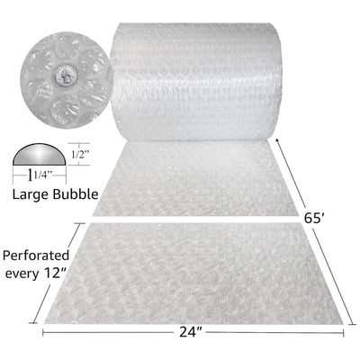 uBoxes 65ft Bubble Wrap Roll for Packing, Moving, Wrapping & Shipping (Open Box)