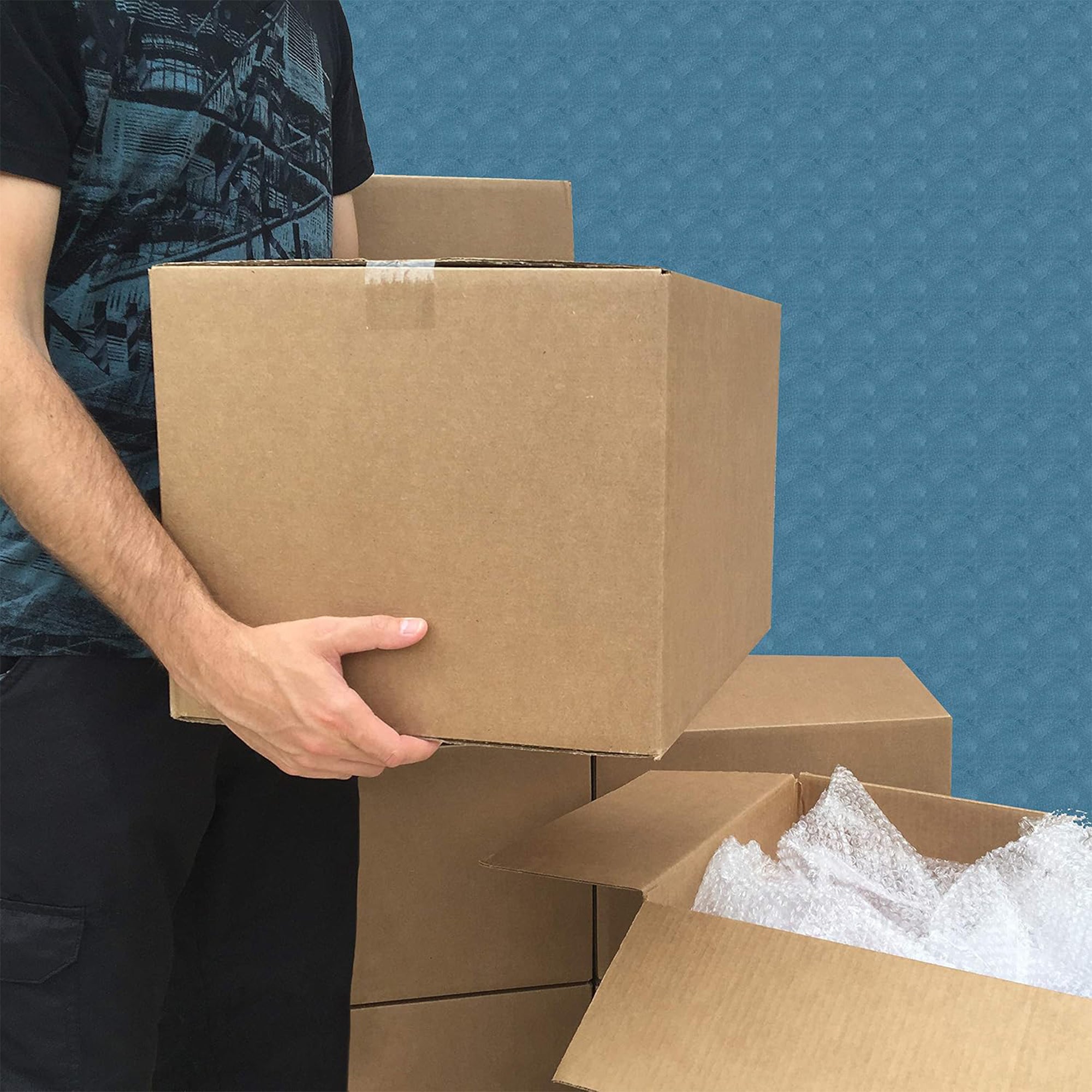 UBMOVE Medium Corrugated Cardboard Moving Boxes, 18" x 14" x 12", (Open Box)
