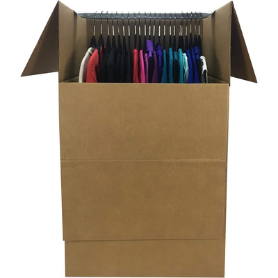 UBMOVE Larger Wardrobe Moving Boxes w/ Hanging Bar, 24" x 24" x 40", 3 Pack