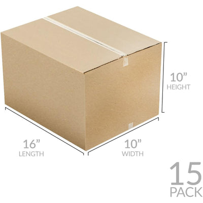 UBMOVE Small Corrugated Cardboard Moving Boxes, 16" x 10" x 10", 10 Pack