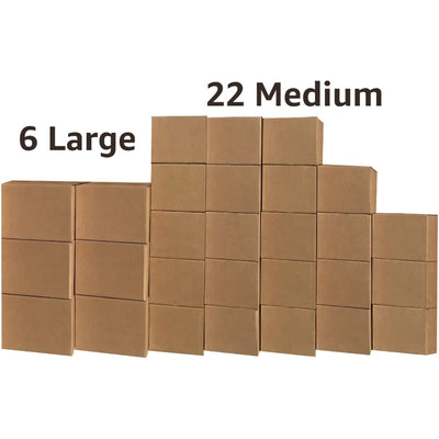 UBMOVE 2 Room Moving Kit, 28 Corrugated Cardboard Boxes w/ Packing Supplies (Used)