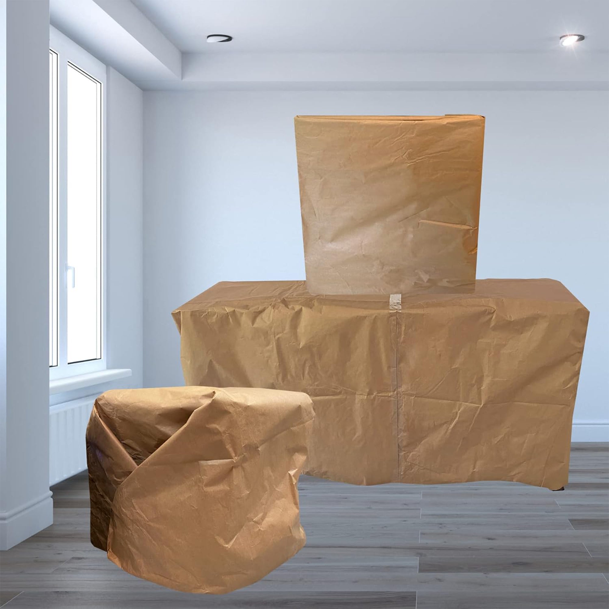 uBoxes 5-Pack Furniture Paper Pads, Floor Protectors for Moving & Packing, Brown