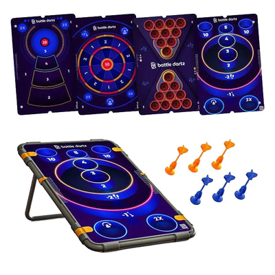 gobaplay Battle Dartz Dart Board, Interchangeable Target Indoor Outdoor Game Set