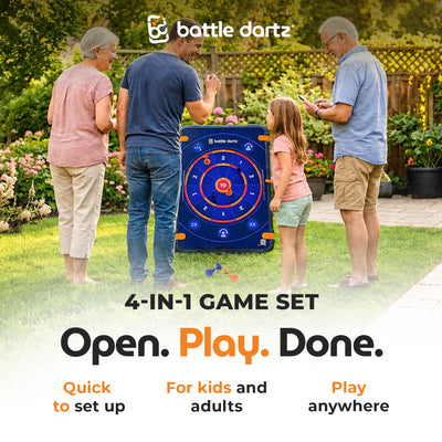 Battle Dartz Dart Board, Interchangeable Target Indoor Outdoor Game Set