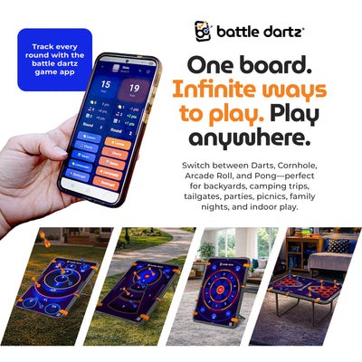Battle Dartz Dart Board, Interchangeable Target Indoor Outdoor Game Set