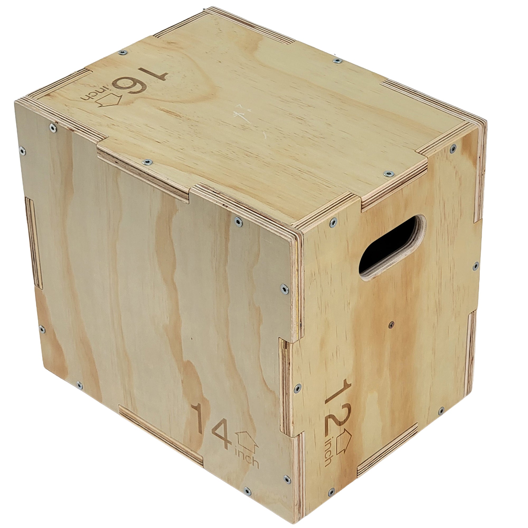 Fitvids 16"x14"x12" Wooden Plyo Box Jump Exercise Platform Workout Equipment
