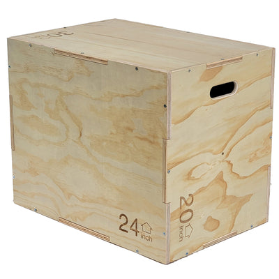 FitVids 20"x24"x30" Wooden Plyo Box Jump Exercise Platform Workout Equipment
