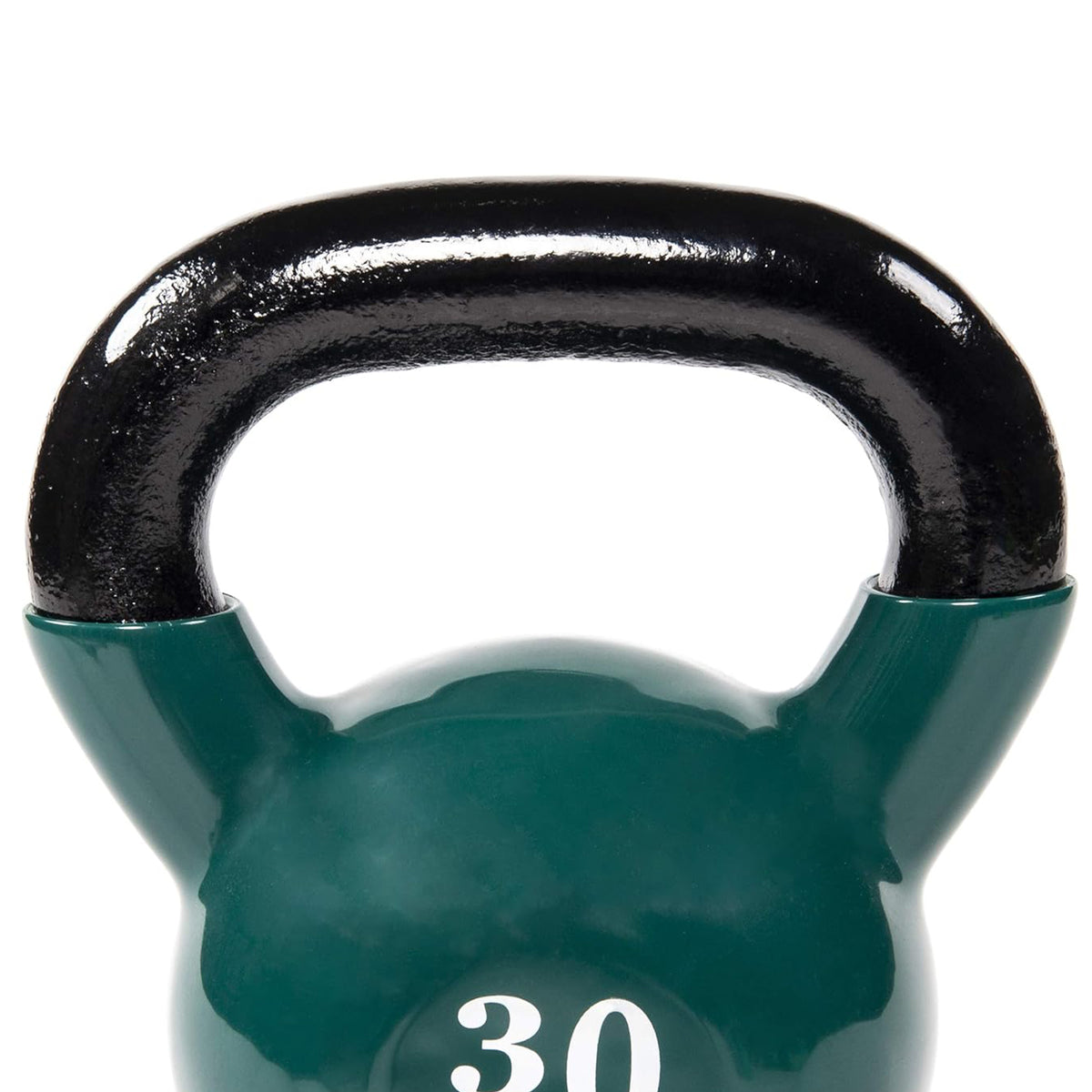 Fitvids 30 lb Vinyl-Coated Kettlebell Weight for Strength Training, Dark Green (Open Box)