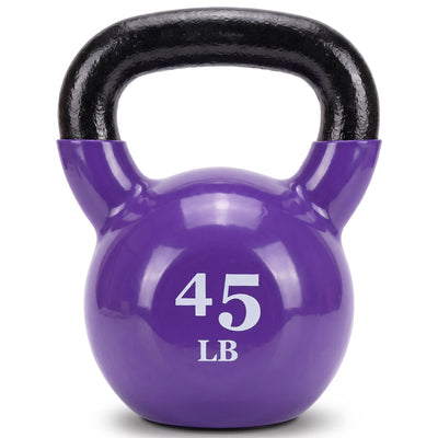 Fitvids 45 lb Vinyl-Coated Kettlebell With Handle for Strength Training, Violet