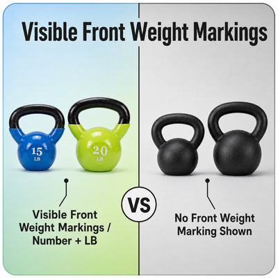 Fitvids Vinyl-Coated Kettlebell Weights, Set of 5, 10, 15, and 20 lb, (Open Box)
