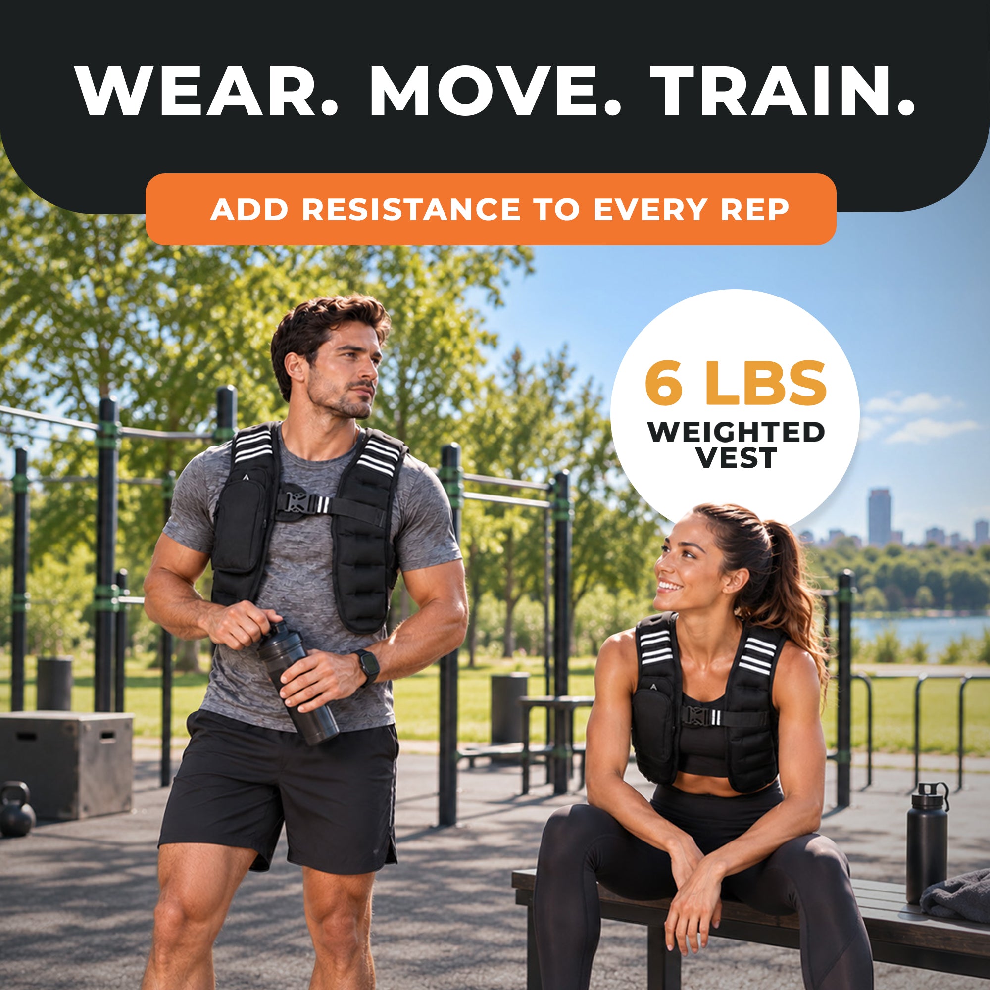 BalanceFrom 6 lb Weighted Nylon Tactical Vest with Quick Release & Phone Pouch
