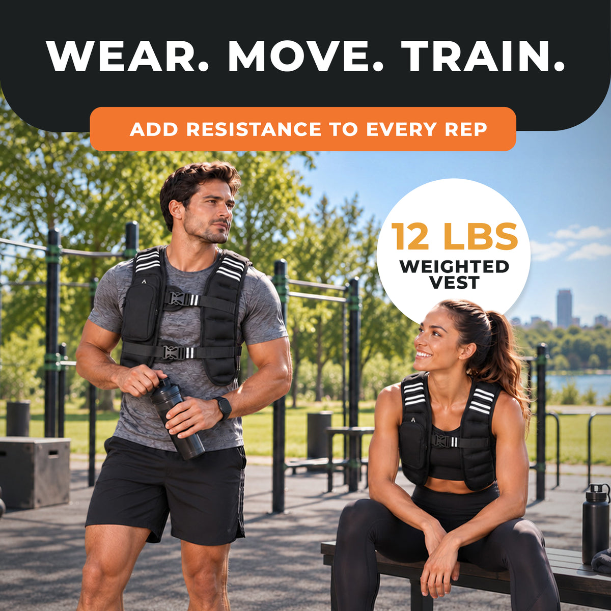BalanceFrom 12 lb Weighted Nylon Tactical Vest with Quick Release & Phone Pouch